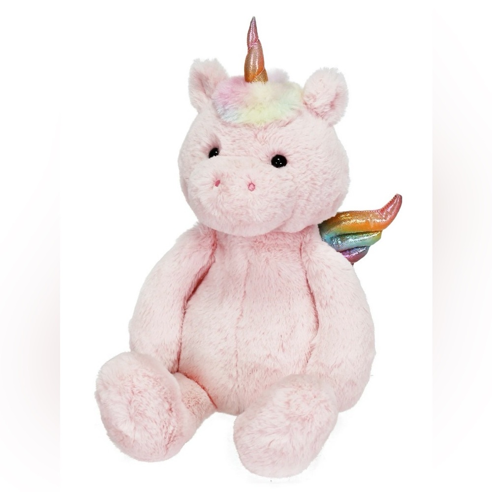 Kid Connection Pink Unicorn Plush 12" Rainbow Wings